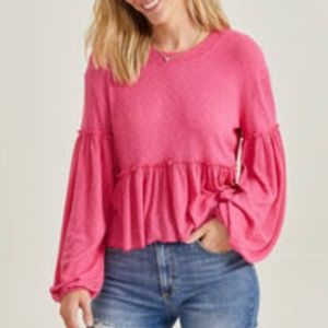 Pink Swing Peplum Top